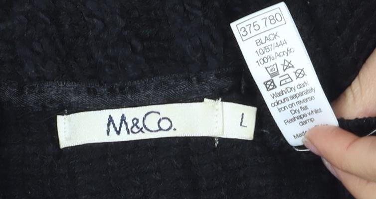 Womens UK Size UK 10 M&Co Black Cardigan Jumper