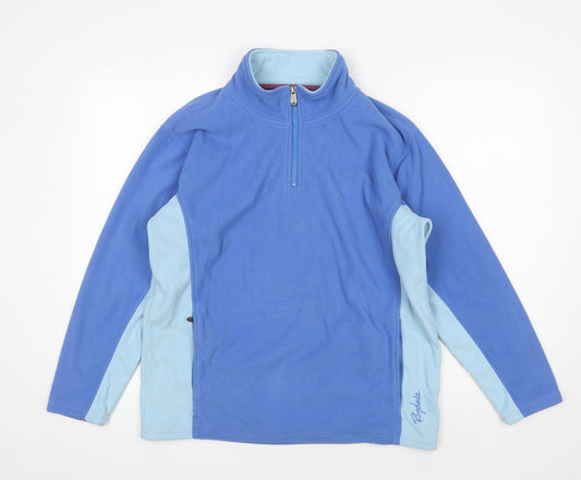 Additional front view of Rydale Teens Blue Fleece Full Zip Sweatshirt