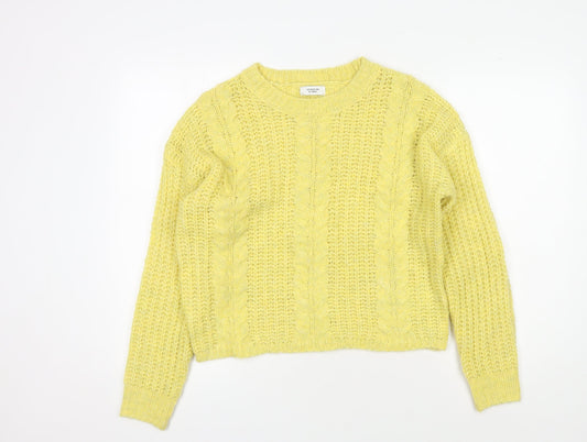 Womens UK Size S Jacqueline de Yong Yellow Pullover Jumper