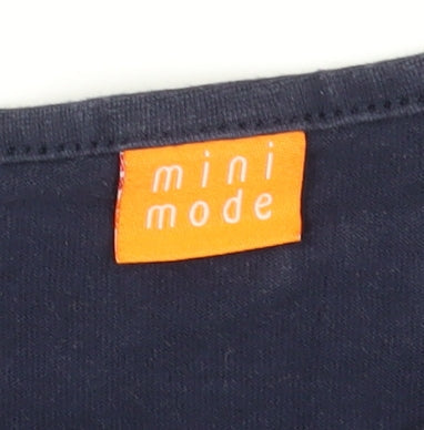 Mini Mode Girls Blue Polka Dot Long Sleeve T-Shirt 3-4 Years