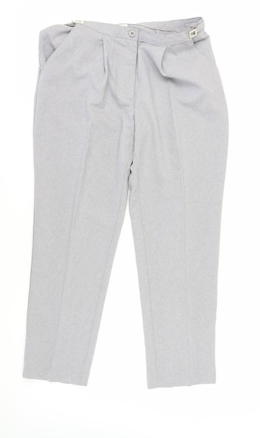 Womens UK Size 16 Damart Regular Fit BusinessCasual Grey Trousers