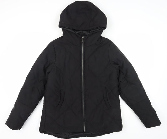 Womens UK Size 8 PRETTYLITTLETHING Black Puffer Jacket