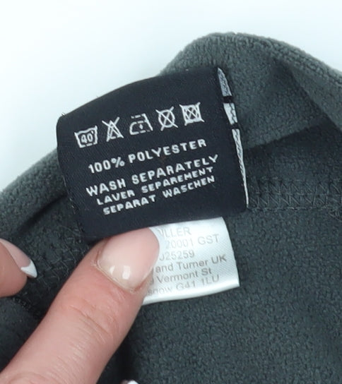Brand and care label for Trespass unisex grey 1/4 zip fleece sweatshirt m