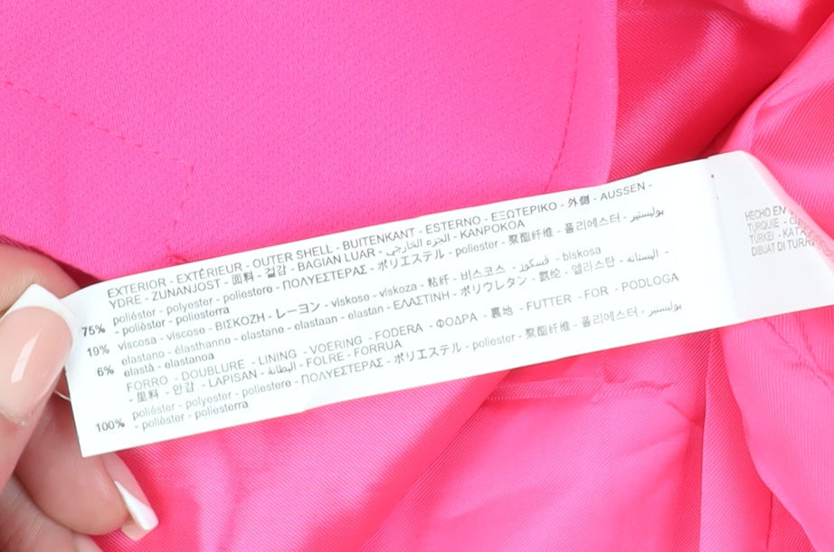 Zara Women's Pink Blazer, Size 8, Notch Lapel, Two-Button