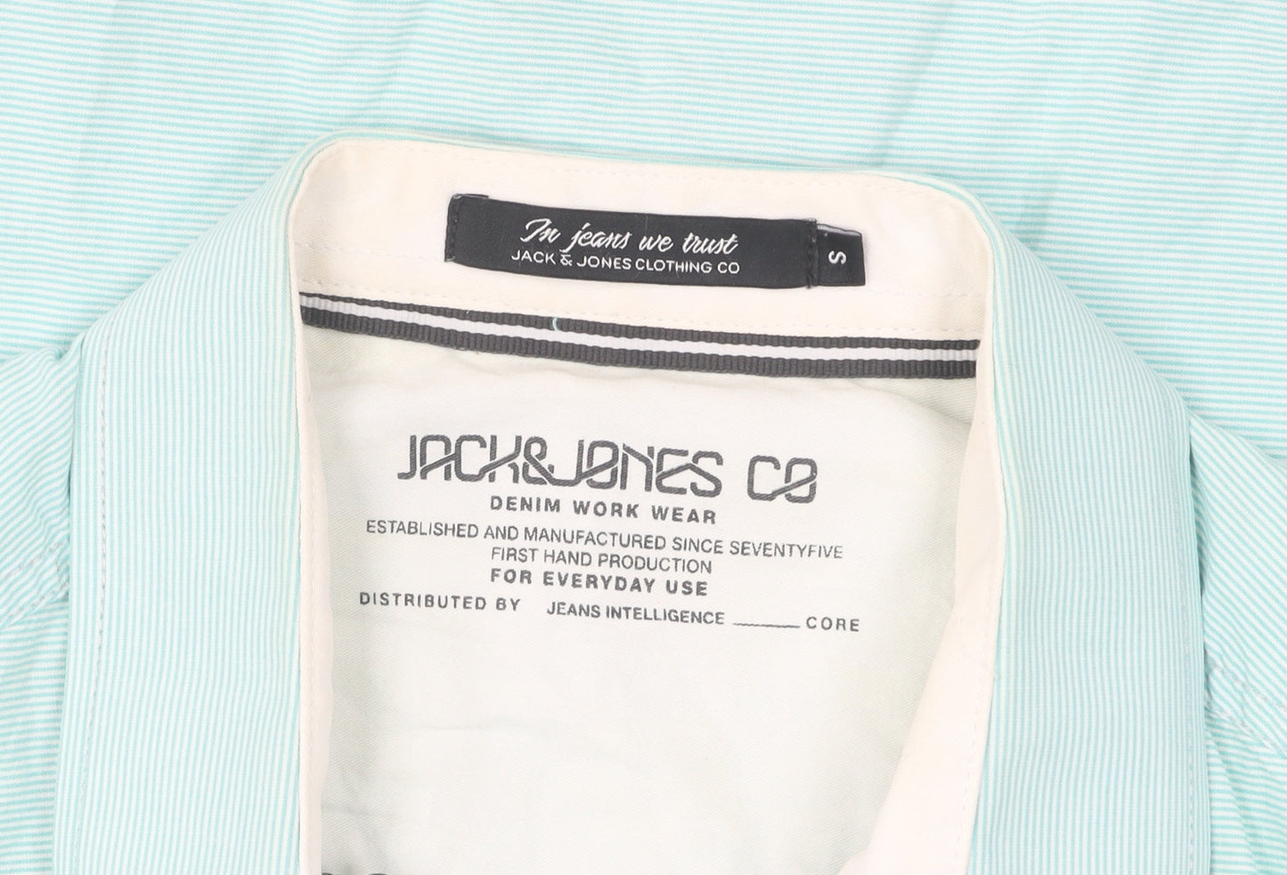 Jack & Jones Men's Blue Striped Casual Shirt Size S