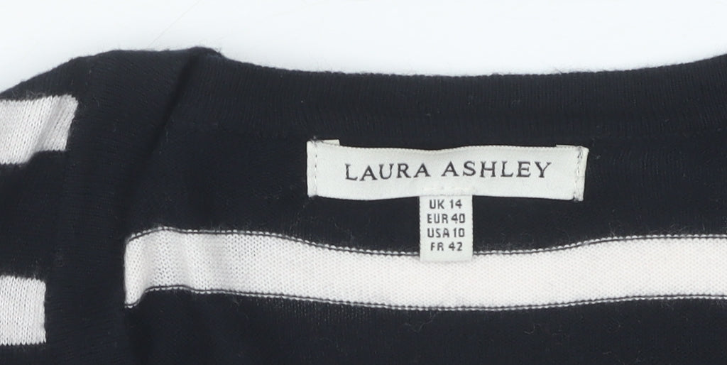 Womens UK Size 14 Laura Ashley Black Cardigan Jumper