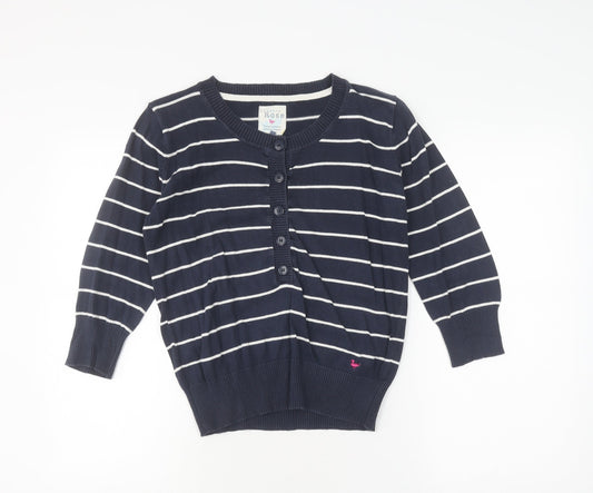 Additional front view of Country Rose Women's Blue Striped Cardigan S