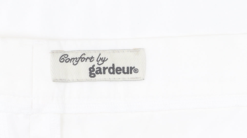 Gardeur Women's White Trousers Size 25 Elastic Waist