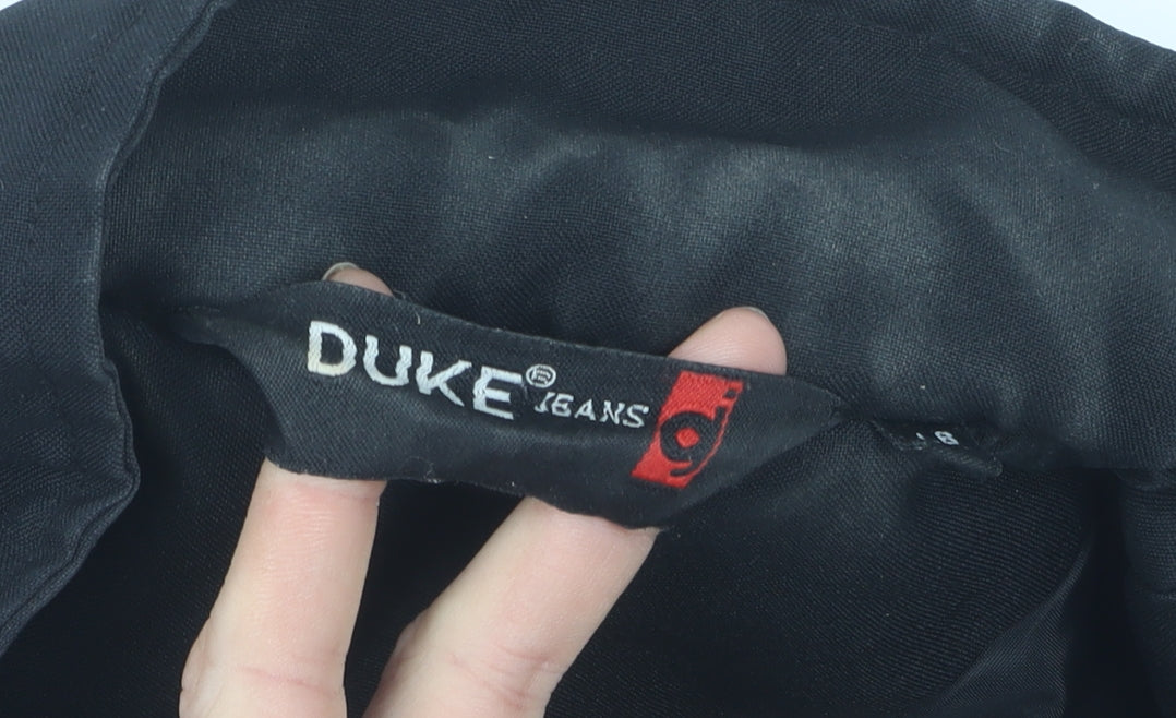 Mens UK Size L Duke Jeans Black Basic Jacket