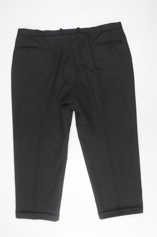 Sergio Rovi Men's Black Trousers 46S Polyester Wool