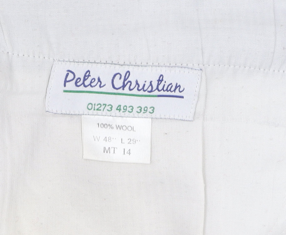 Peter Christian Men's Black Wool Trousers Size MT 14