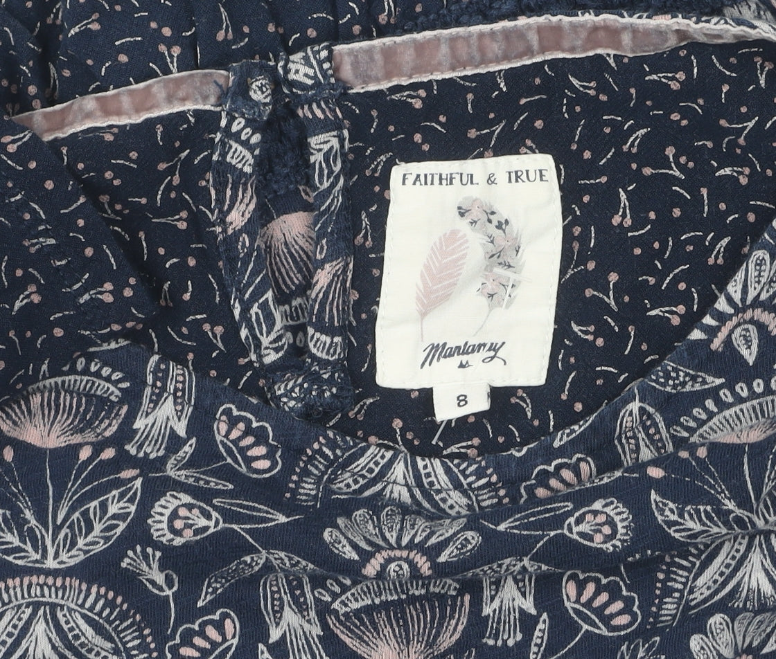 Additional view of Mantaray Women's Blue Floral Tunic Blouse, size 8