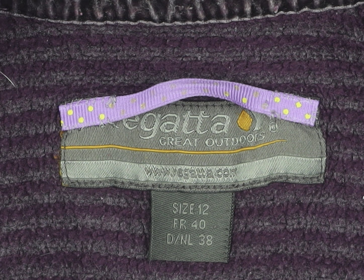Regatta Women's Purple Striped Pullover Sweatshirt, Size 12