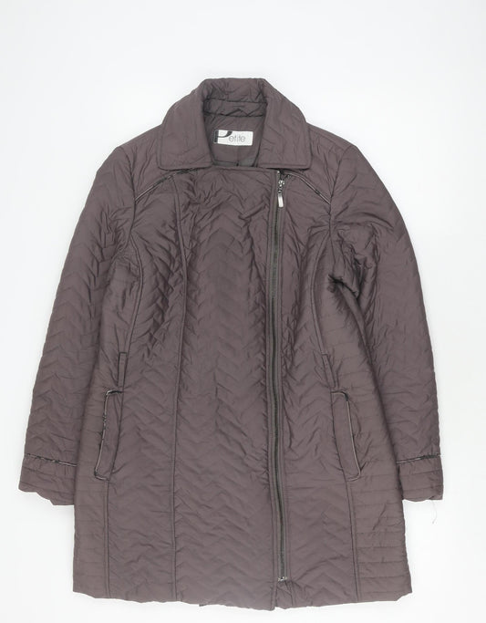 Womens UK Size 14 BHS Brown Quilted Coat
