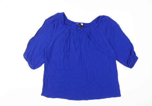 Womens UK Size 14 Capsule Blue Basic Blouse