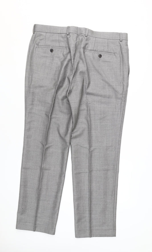 Austin Reed Men's Grey Wool Dress Pants 38S