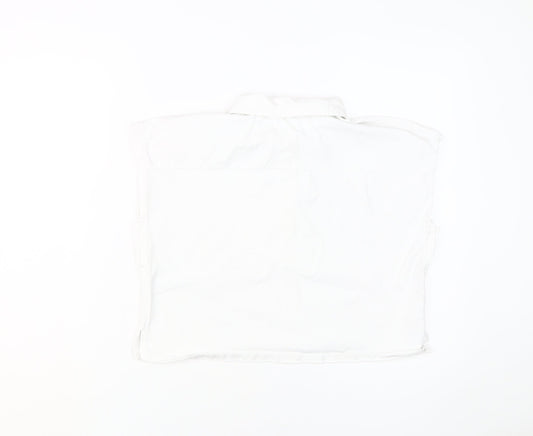 MNG Women's White Polo Shirt S Sleeveless Buttoned