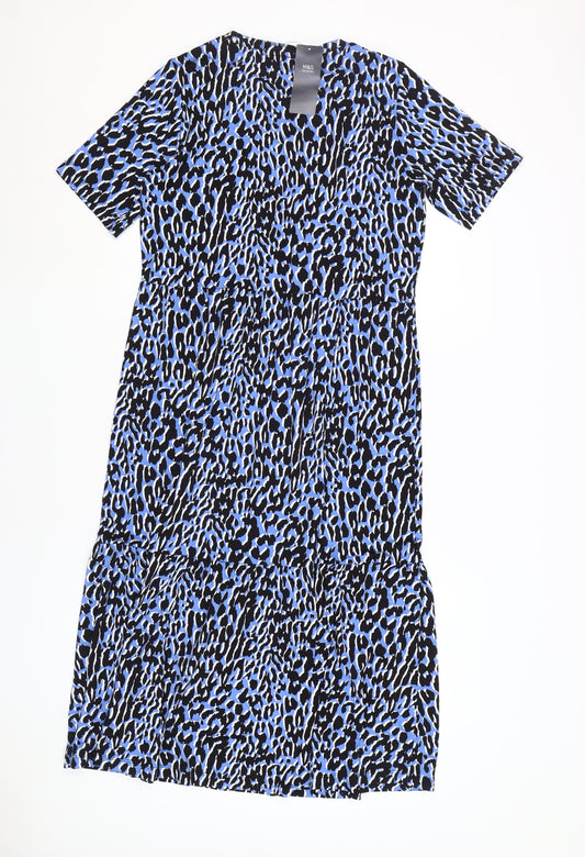 Marks and Spencer Women's Blue Animal Print A-Line Dress