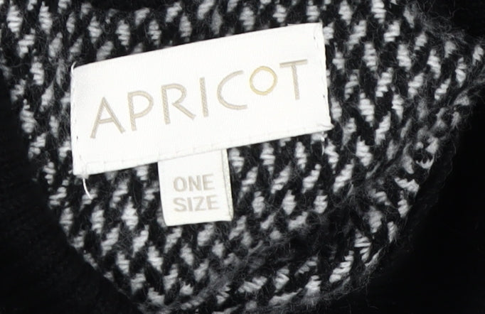 Womens UK Size One Size Apricot Black Cape Jumper
