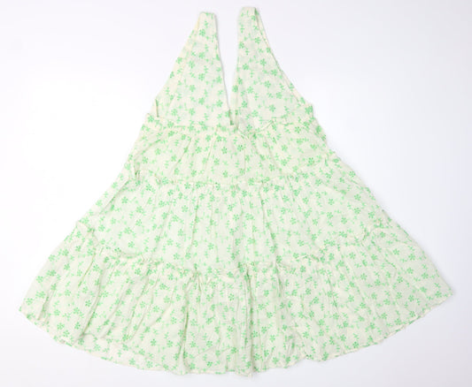 ASOS Women's White Floral Trapeze Dress Size 8