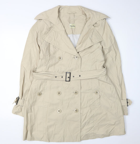 Womens UK Size 14 Viyella Beige Trench Coat