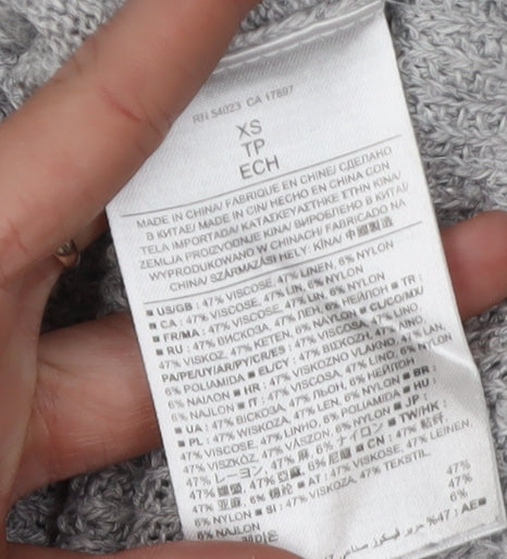 Banana Republic Women's Grey V-Neck Pullover Jumper XS