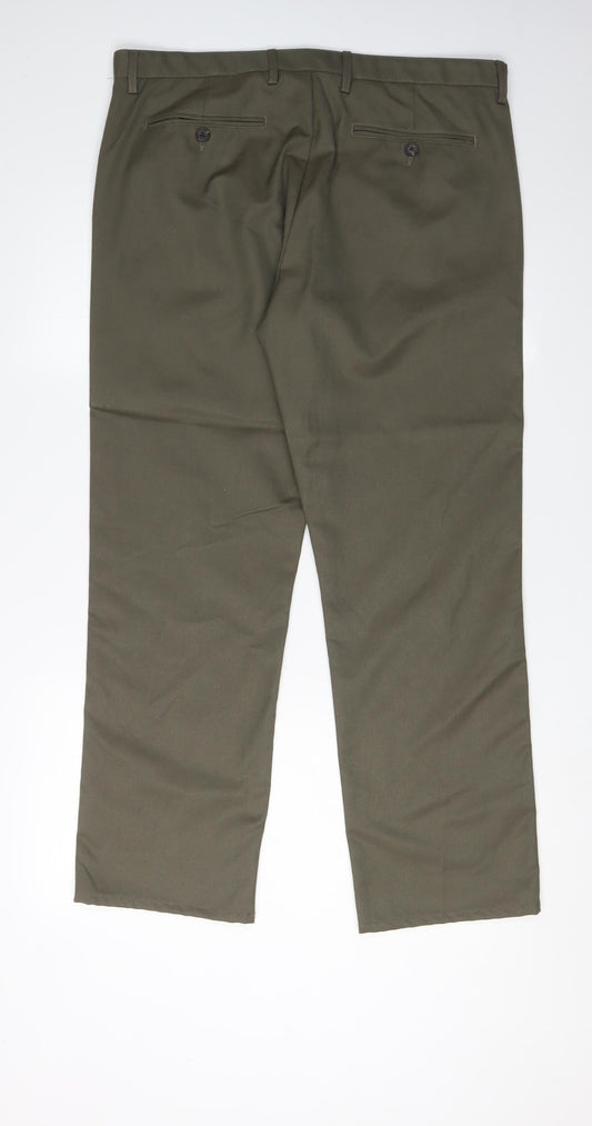 Jasper Conran Men's Green Trousers 36S Flat Front