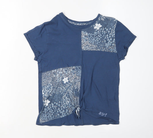 Additional front view of Abercrombie & Fitch Kids girls’ blue floral t-shirt, size 10, excellent condition