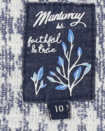 Mantary Women's Blue Geometric Knit Shift Dress