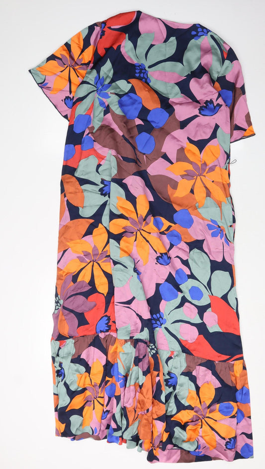 Jaeger Women’s Multicoloured A-Line Floral Dress Size 10