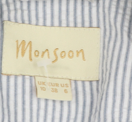 Monsoon Women's Blue Striped Blazer Jacket 10