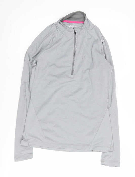 Womens UK Size S ASICS Grey Gym & Training Running & Jogging T-Shirt