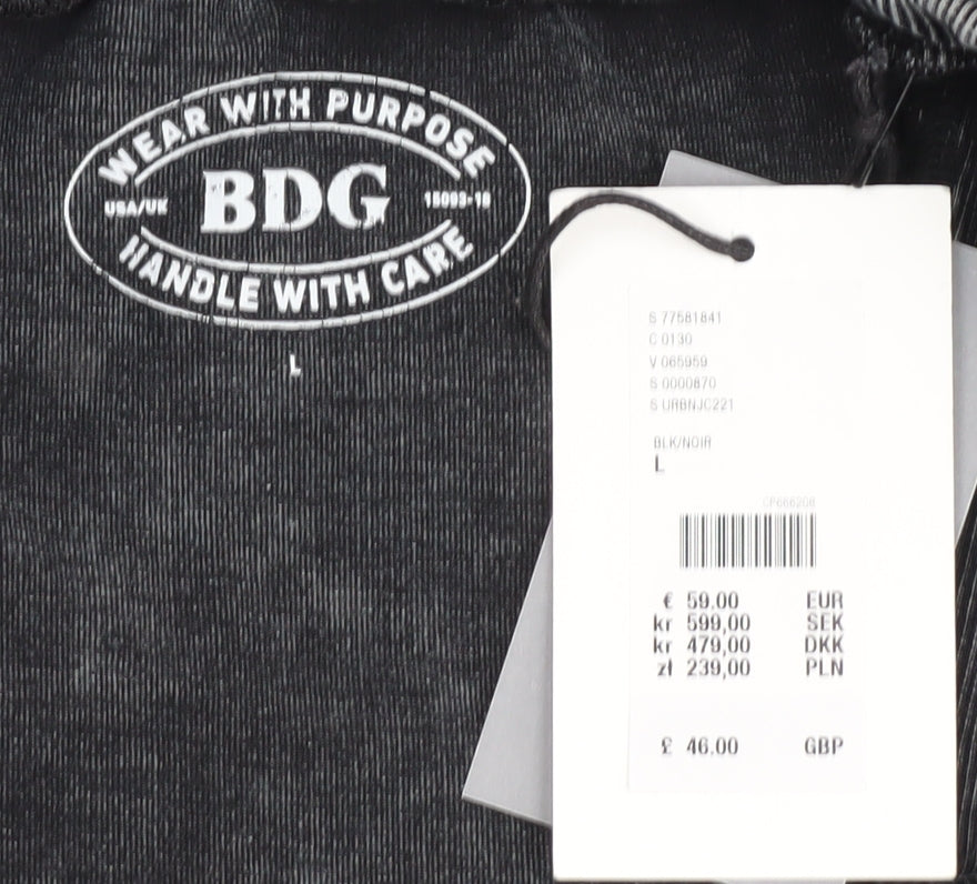 BDG Women's Black Strapless Zip Dress L