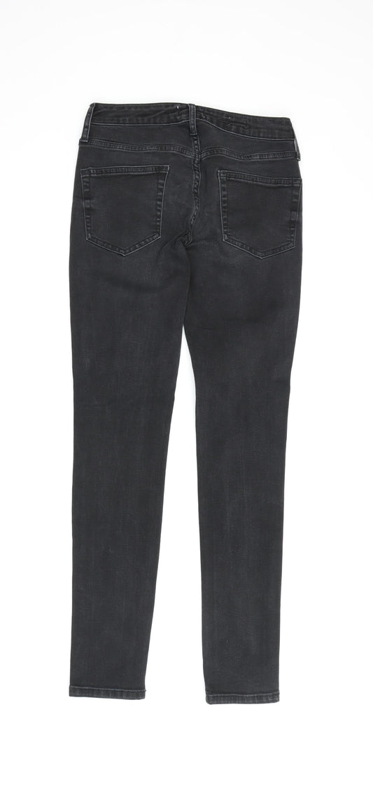 Topman Men's Black Skinny Jeans 28S Distressed Denim