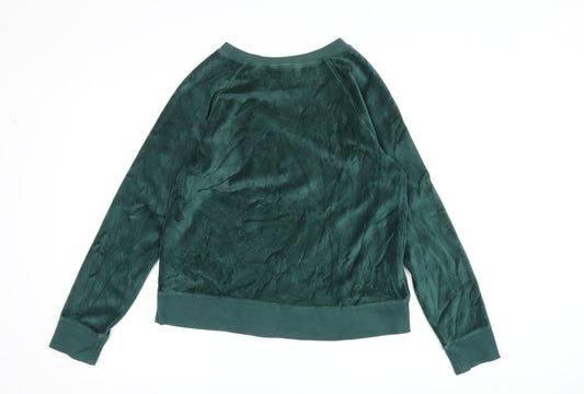 Land's End Women's Green Velour T-Shirt Size S