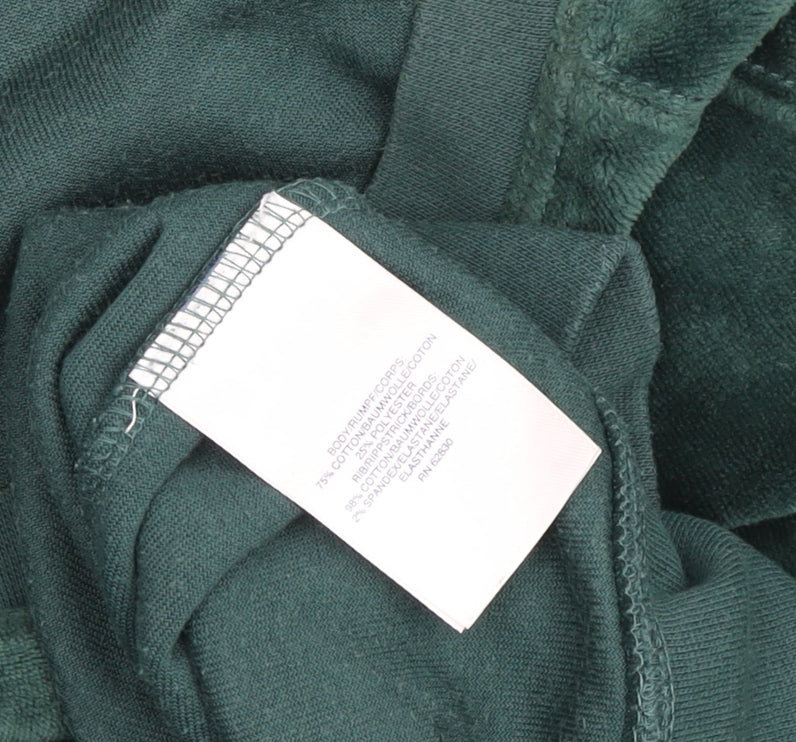 Land's End Women's Green Velour T-Shirt Size S