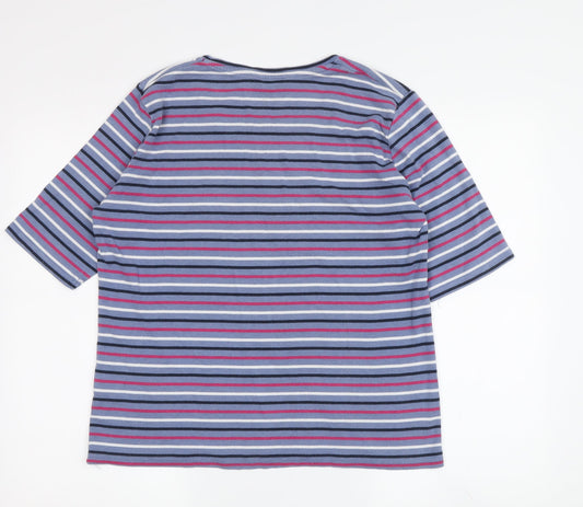 Isle Women's Multicoloured Striped T-Shirt Size 14