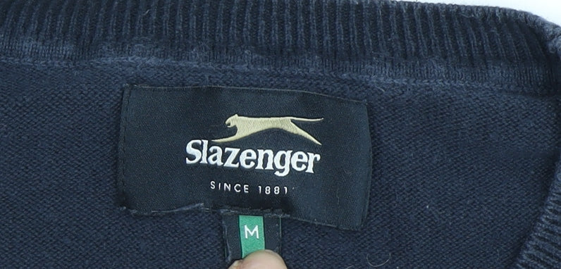 Slazenger Men's Blue Medium Pullover Jumper