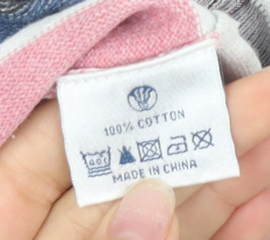 Men's Multicoloured Striped Cotton Jumper Size S