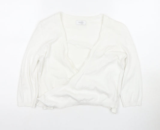 Womens UK Size M Wallis Ivory Wrap Jumper