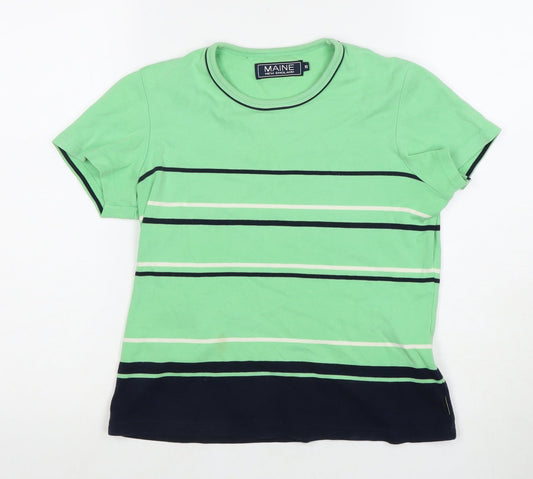 Womens UK Size 10 Maine New England Green Basic T-Shirt