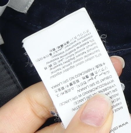 Calvin Klein Women's Blue Velvet Skinny Trousers XS