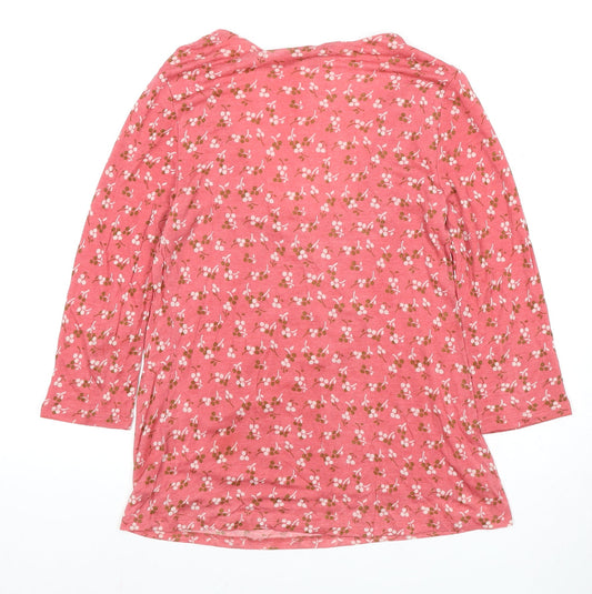 Boden Women's Pink Floral Scoop Neck Tunic Blouse Size 10