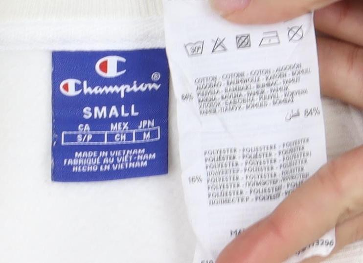 Mens UK Size S Champion White Pullover Sweatshirt