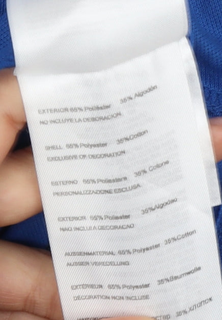 Joma Men's Blue Polo Shirt, Short Sleeve, Size S