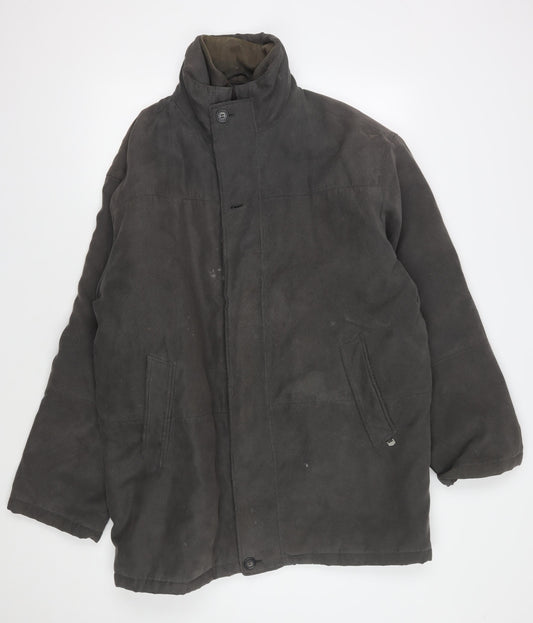 Mens UK Size L Aldon Black Overcoat