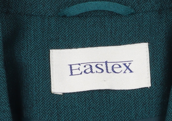 Eastex Women's Green Blazer - Size 14, Herringbone Pattern
