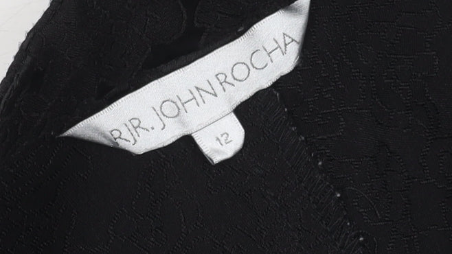 Womens UK Size 12 RJR John Rocha Regular Fit Black Trousers