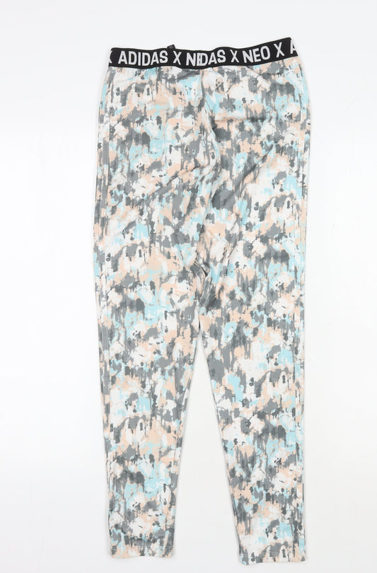 Womens UK Size S Adidas NEO Slim Fit Leggings Multicoloured Leggings