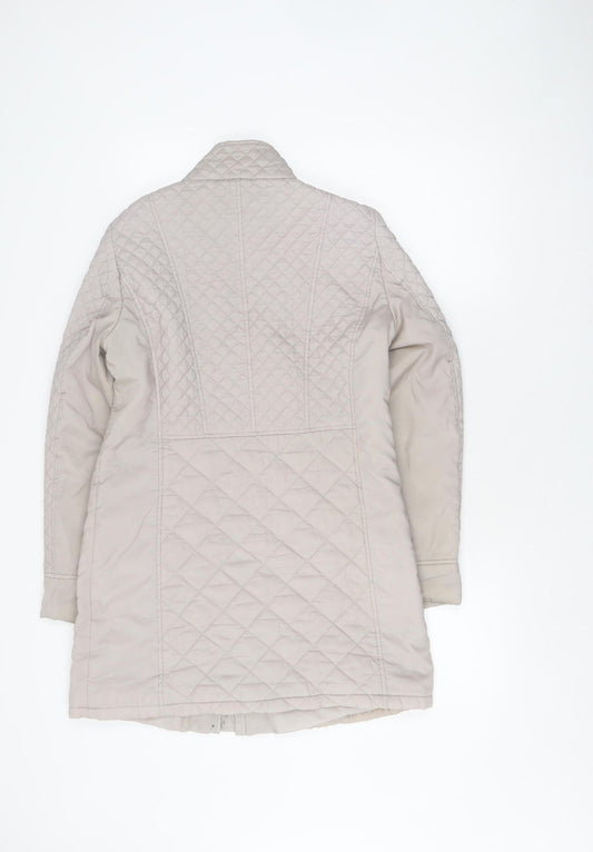 Womens UK Size 8 Marks and Spencer Beige Quilted Coat